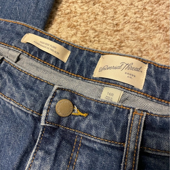 Women's High-Rise Flare Jeans - Universal Thread Medium Wash 14 - Picture 6 of 9